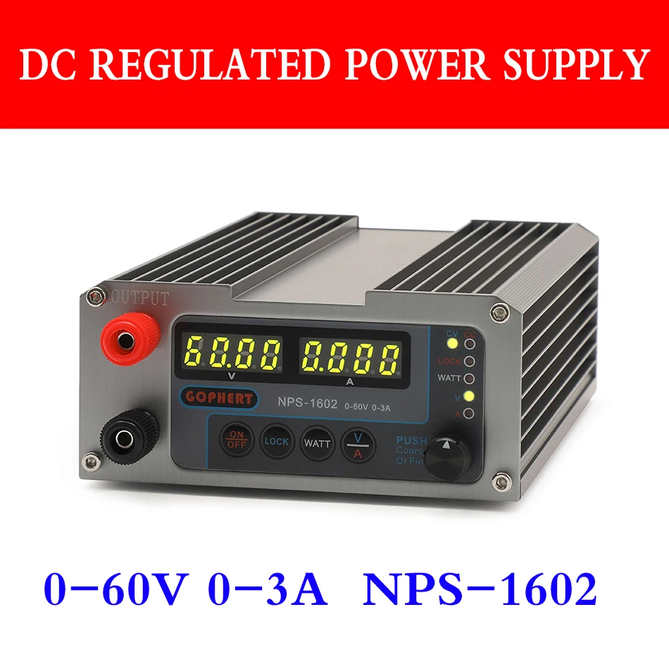 Регулируемый источник питания NPS 1602 постоянного тока 0 60 в 3 А с постоянным