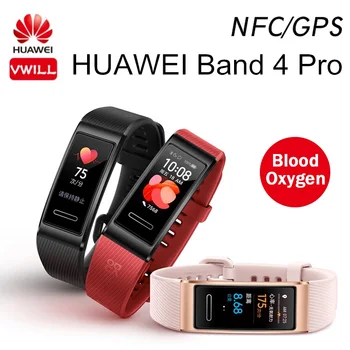 

Original Huawei Band 4 Pro Smart Wristband Heart Rate Watch Face Store Blood Oxygen NFC GPS