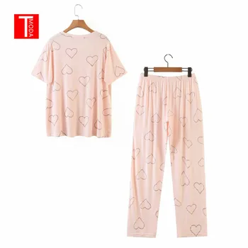 

TMODA 2020 England High Street Fashion Printing Summer T Shirt Women Harajuku Tshirt Casual Trousers Pants Women Two Pieces Sets