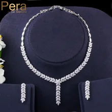 Pera элегантный сверкающий белый фианит длинные висячие серьги в