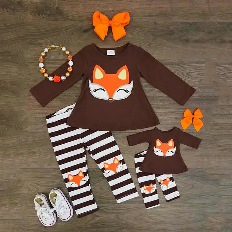 Imcute Fox/комплект одежды для маленьких мальчиков и девочек, футболка с мультяшным принтом, топ, штаны, комплект одежды Одежда для новорожденных детей Детская одежда