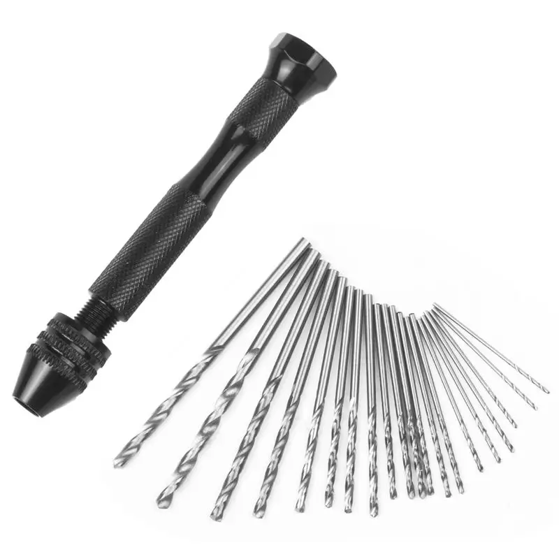 

21 Pieces Twist Drill Bits Precision Pin Vise Mini Hand Drill Bit Set Rotary Tools