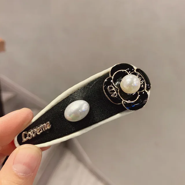 Adult Women Camellia Pearl Barrettes Hairpins Hair Clips Fashion Korean Lady Girl Head Wear Accessories-AS-W20 Turquoise