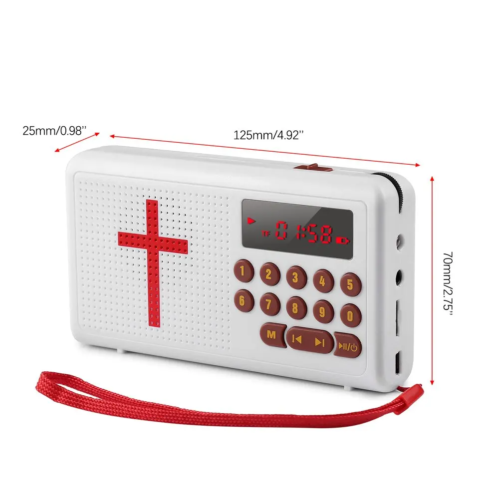 MP3 аудио Библейский плеер динамик Поддержка TF/SD карты USB флэш-накопитель аудио вход наушники выход и fm-радио