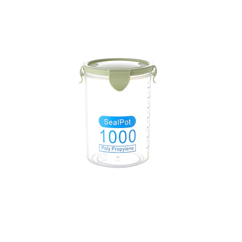 600/800/1000 мл кухонные прозрачные бутылки с крышкой для хранения специй бобовый чай зерна банки хранения запечатывание коробки может кухня хранения - Цвет: Green 1000ml