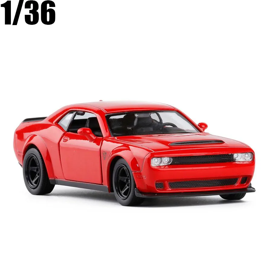 1/36 Scale Dodge Challenger SRT Demon Toy Diecast Model With Pull Back
