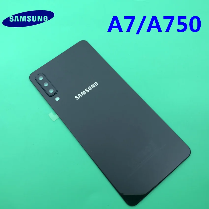 Передний экран стекло объектив для samsung Galaxy A7 A750 SM-A750F задняя крышка батарейного отсека задняя крышка корпус с клеем