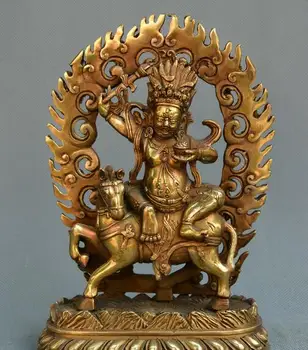 

Chinese Tibet Buddhism gild old bronze Auspicious mother Palden Lhamo statue