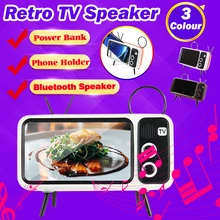 1200 мАч высокой Ёмкость Портативный Беспроводной Bluetooth Динамик Ретро форма TV держатель телефона Мини Bluetooth Динамик Мощность банка