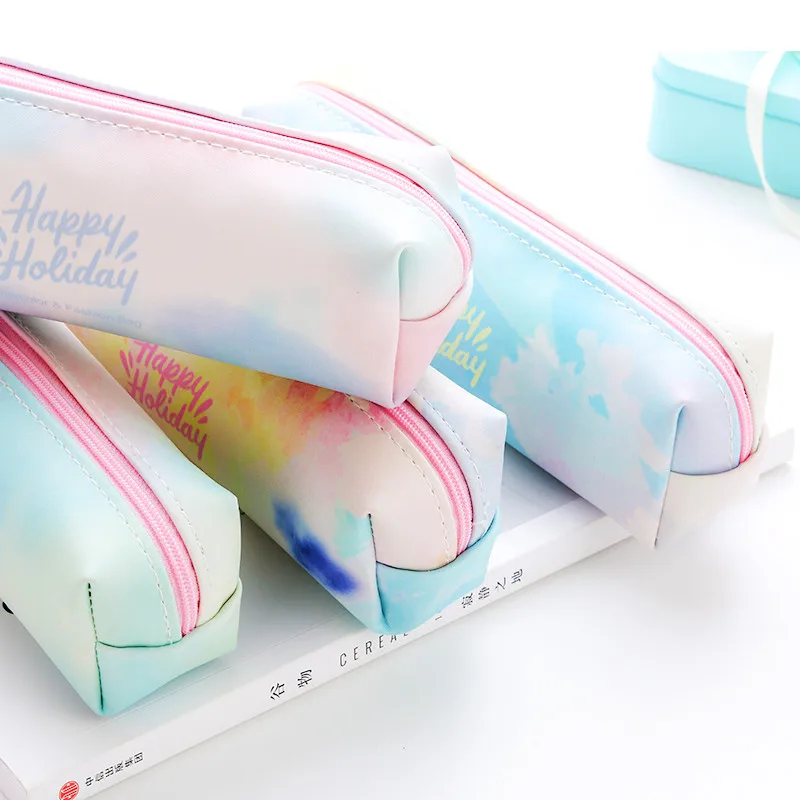 Cartoon Chic Canvas Pen Box Pencil Case Bag Zipper Pencil bags Storage Pouch Stationery School toy School Pencil Case