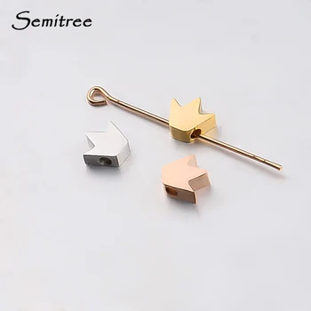 

Semitree 5Pcs 8mm Stainless Steel Crown Beads for DIY Jewelry Making Spacer Bead Necklace Accessories Beaded Bracelet Findings