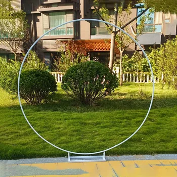 

Wedding Props Birthday Party Diy Christmas Decor Wrought Iron Circle Round Ring Arch Backdrop Arch Lawn Artificial Flower Row St