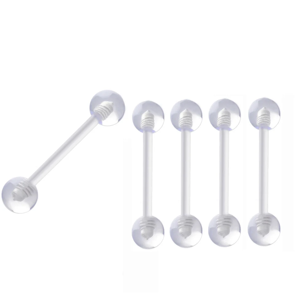 2Pcs Clear Allergy Soft Silicone Rubber Earring Tongue Safety Rubber Jewelry Accessories Ear Plug Clear Transparent Plastic Stem