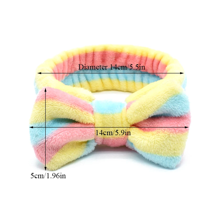 Winter Elastic Coral Fleece Hairband Bowknot Headband For Spa Bath Shower Makeup Face Wash Cosmetic Headband Hair Accessories star hair clips