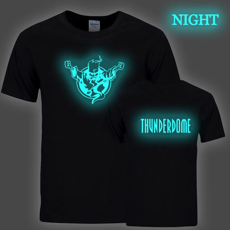 Крутая светящаяся футболка Thunderdome для мужчин и женщин креативная Ночная с