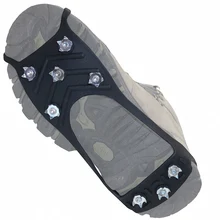 8 зубы, клыки, скобы, Нескользящие, ледяные зимние шипы, шипы, сапоги, захваты, кошки, прогулочные бутсы, обувь для походов, скалолазания, 1 пара