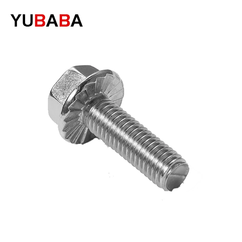 Hexagonal Flange Bolts M5 M6 M8 M10 M12 Stainless Steel GB5789 Flanged Toothed Anti-slip
