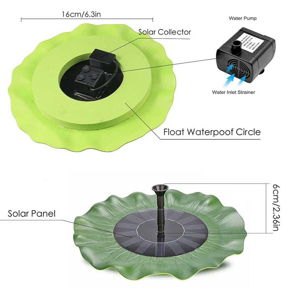 Солнечная энергия плавающий Лотос Форма для ванны панель для воды фонтан насос садовый пруд бассейн