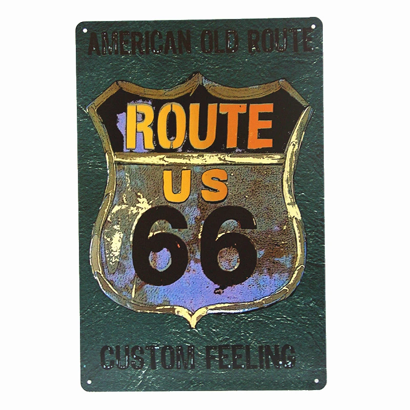 DL-Yard вывеска route 66 винтажная жестяная вывеска кофе-бар Правила Дома настенные художественные плакаты поднос в античном стиле - Цвет: Светло-желтый