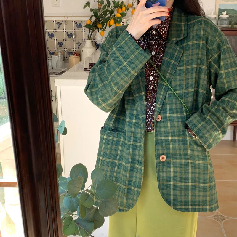 

Network Red Coat Women's Plaid Blazer 2019 Autumn And Winter New Style Fashion Career Ol Casual Small Suit WOMEN'S Dress Fashion