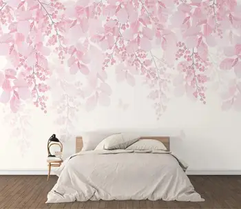 

CJSIR Custom Wallpaper Hand Painted Cherry Tree Pink Flower Butterfly Wall Romantic Interior Background Wall 3d Wallpaper Decor