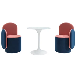 Ensemble de table basse et 2 chaises cactus en tissu doux et minimaliste, mobilier nordique, tabouret rond, bureau en marbre 