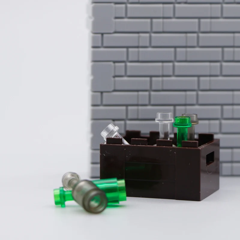 Lego Minifig Trans Black WINE RUM BOTTLE Minifigure Food Pirate Castle City