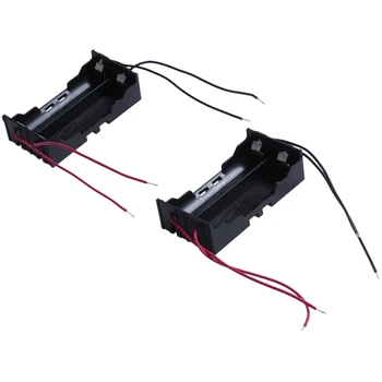 

Black Plastic 2 Slots 2 x 3.7 V 18650 Battery Holder Box Container x 2