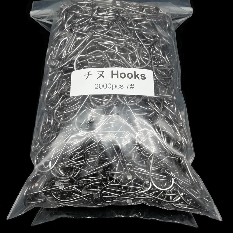 2000pcs/lot Fishhooks Whole By Bulk Flat jig Head Fish Barbed Hook