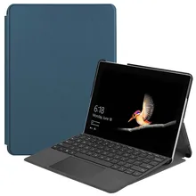 

Tablet Case for Microsoft Surface Go 3 2 Solid Color Leather Flip Sleeve Foldable Stand Holder Protective Cover with Pen Slot