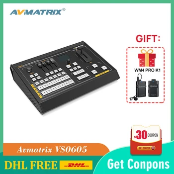 

Avmatrix VS0605 6CH SDI/HDMI Multi-format Live Production Video Switcher with PGM recorder