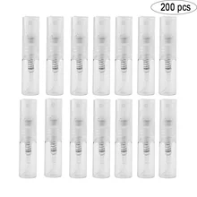 200 Pçs/lote 2ML Frasco de Spray de Plástico Transparente Pequeno Recipiente de Embalagem de Cosméticos Frascos de Perfume Atomizador de Atomização Spray Líquido