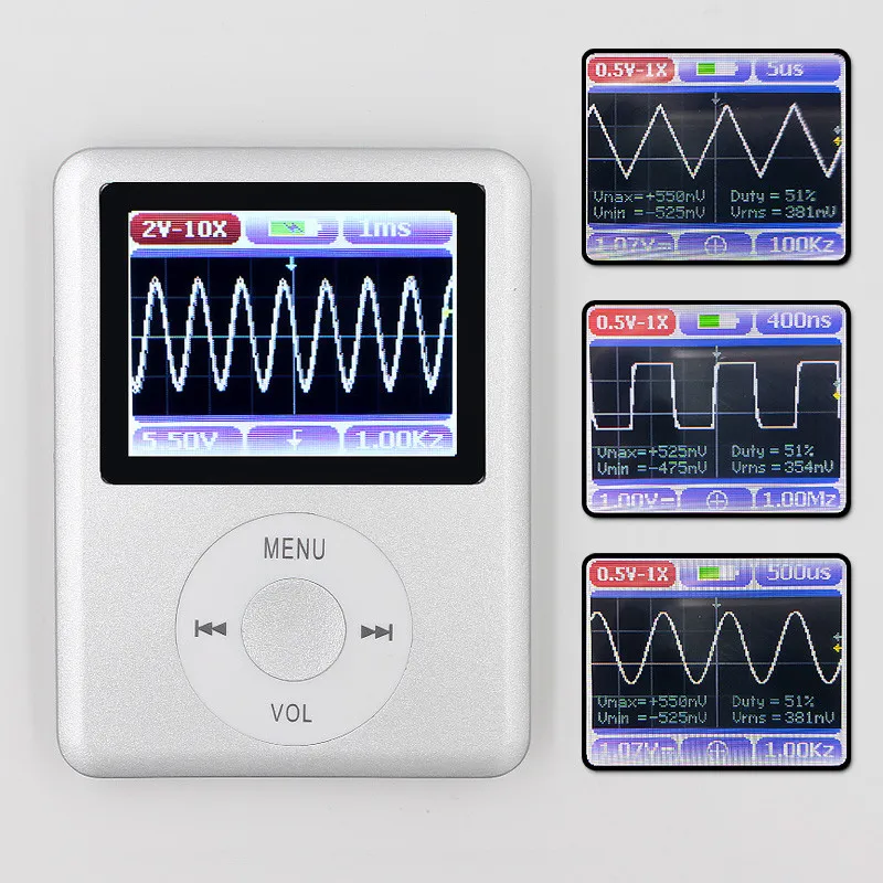 

DSO168 Handheld Mini Pocket Portable Ultra-Small Digital Oscilloscope 20M Bandwidth 100M Sampling Rate(1Set)