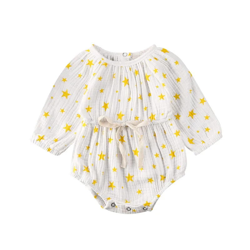 

Newborn Baby Girl Clothes Toddler Girls Bodysuit Star Printed Jumpsuit Long Sleeve Casual Infant Tracksuit Cute Clothes Outfit