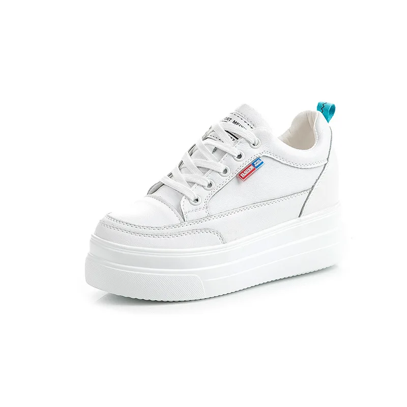 

Women Shoes Wedges Platform Sneakers Leather Casual Shoes 8 Cm High Heels Sneakers Fashion Beige White Shoes Chunky Sneakers