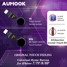 AUMOOK-botón 6th 3D táctil para móvil, botón de inicio Universal para iPhone 7, 7 plus, 8, 8 plus, cable flex, restauración, funciones de retorno de repuesto