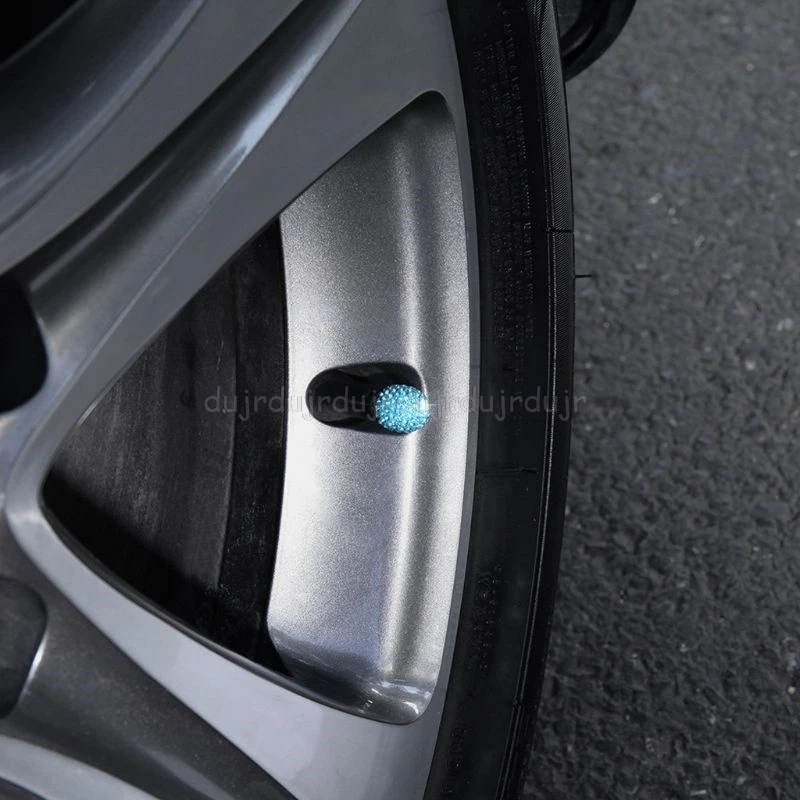 4pcs/set Car Tire Valve Caps Shining Rhinestone Dustproof Covers Universal DIY N01 19 Dropship
