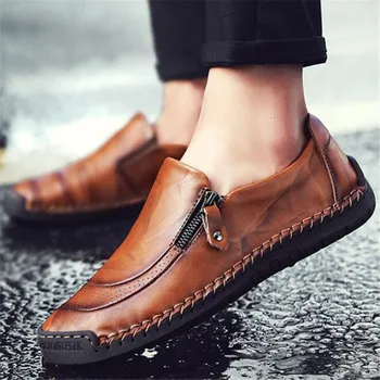 

Leather shoes men's British casual 100% Cowhide leather men's shoes fashionable and comfortable loafers sneakers mens shoes 48