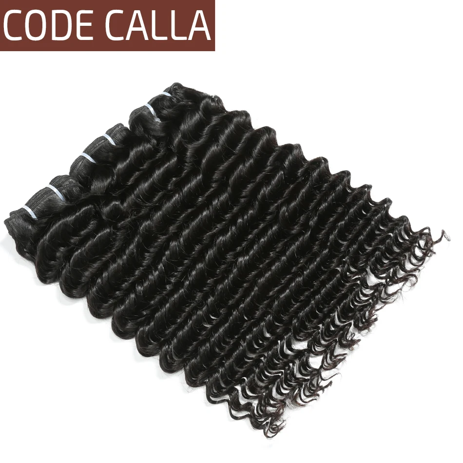 

Code Calla Deep Wave Malaysian Unprocessed Raw Virgin Hair bundles Salon Hair Natural Black Color Human Hair Three Bundles