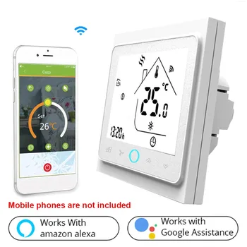 

Voice Sensing Air Conditioner WIFI Touch Control LCD Screen Water Heater Universal Wireless Backlight Thermostat For Google Home