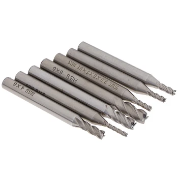 

1PCS Steel Solid Carbide Straight Shank 4 Flute Milling Cutter Drill Bit Kit Power Tool