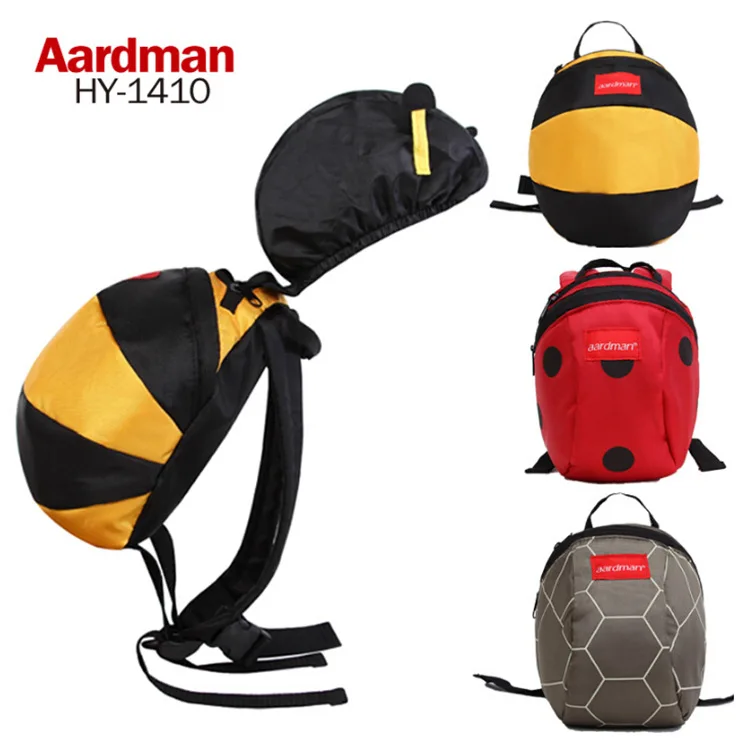 

New Style Cute mi feng bao 2-Color Kindergarten Backpack 0-3-Year-Old Children Bag Cartoon Ladybug