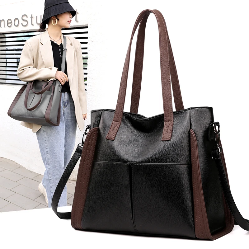 Casual Tote Women's Handbag Shoulder  Bags PU Leather High Capacity Crossbody Bag for Female Travel Shopper Bags