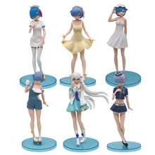 

6pcs Re Zero Starting Life in Another World Ram Rem PVC Action Figure Anime Sexy Girl Figure Model Toys Doll Gift 17cm