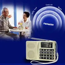Цифровой дисплей SW FM AM вставная карта легко работать портативный подарок MP3 радио бас usb зарядка мини динамик большая кнопка многополосный