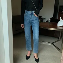 Брюки Джинсы женские брюки джинсы с высокой талией Прямые уличные брюки женские повседневные брюки женские потертые джинсы