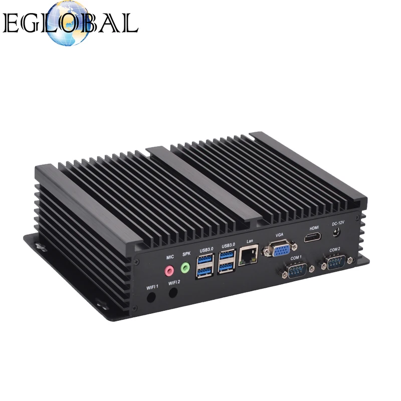 Eglobal 24 часа работы безвентиляторный промышленный компьютер intel core i5 4200U i7 5500U i3 5005U HDMI VGA Win10 Linux Безвентиляторный 4K HTPC