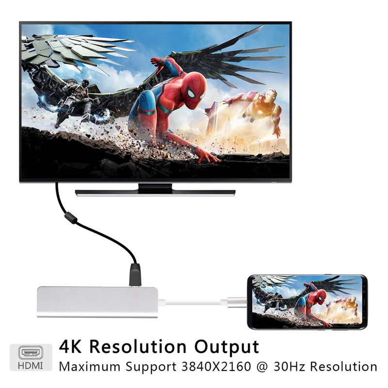 Концентратор USB Type C Thunderbolt 3 адаптер Dex станция для samsung Galaxy Note 8 S8 S9 с HDMI 4K USB 3,0 портами для MacBook Pro