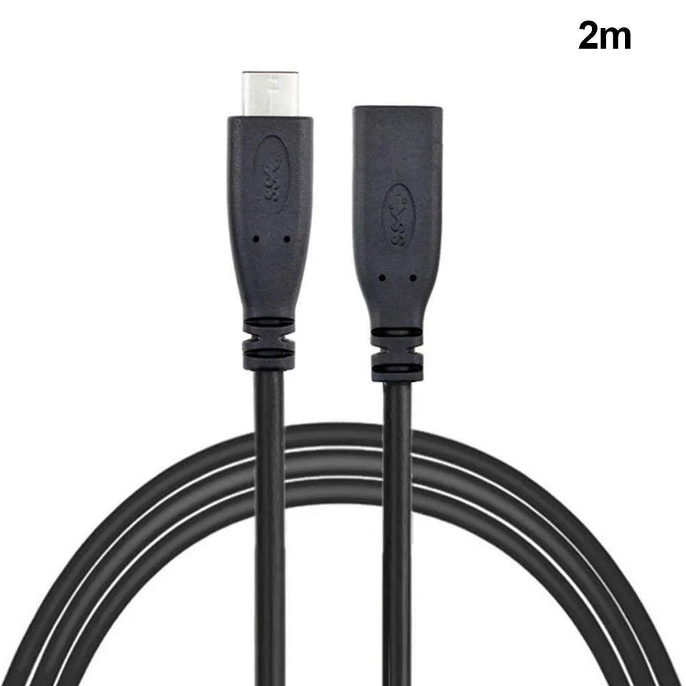 Сменный удлинитель 0,2 m-2 m, USB 3,1, аксессуары, черный кабель для передачи данных для планшета, Тип C, портативные детали для телефона - Цвет: Черный