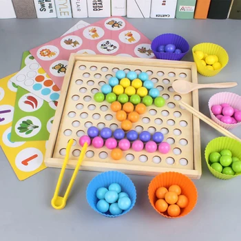

Multi-function Learning Memory Chess Clip Beads Game For Children 3 Years Old Montessori Educational Wooden Toys For Children